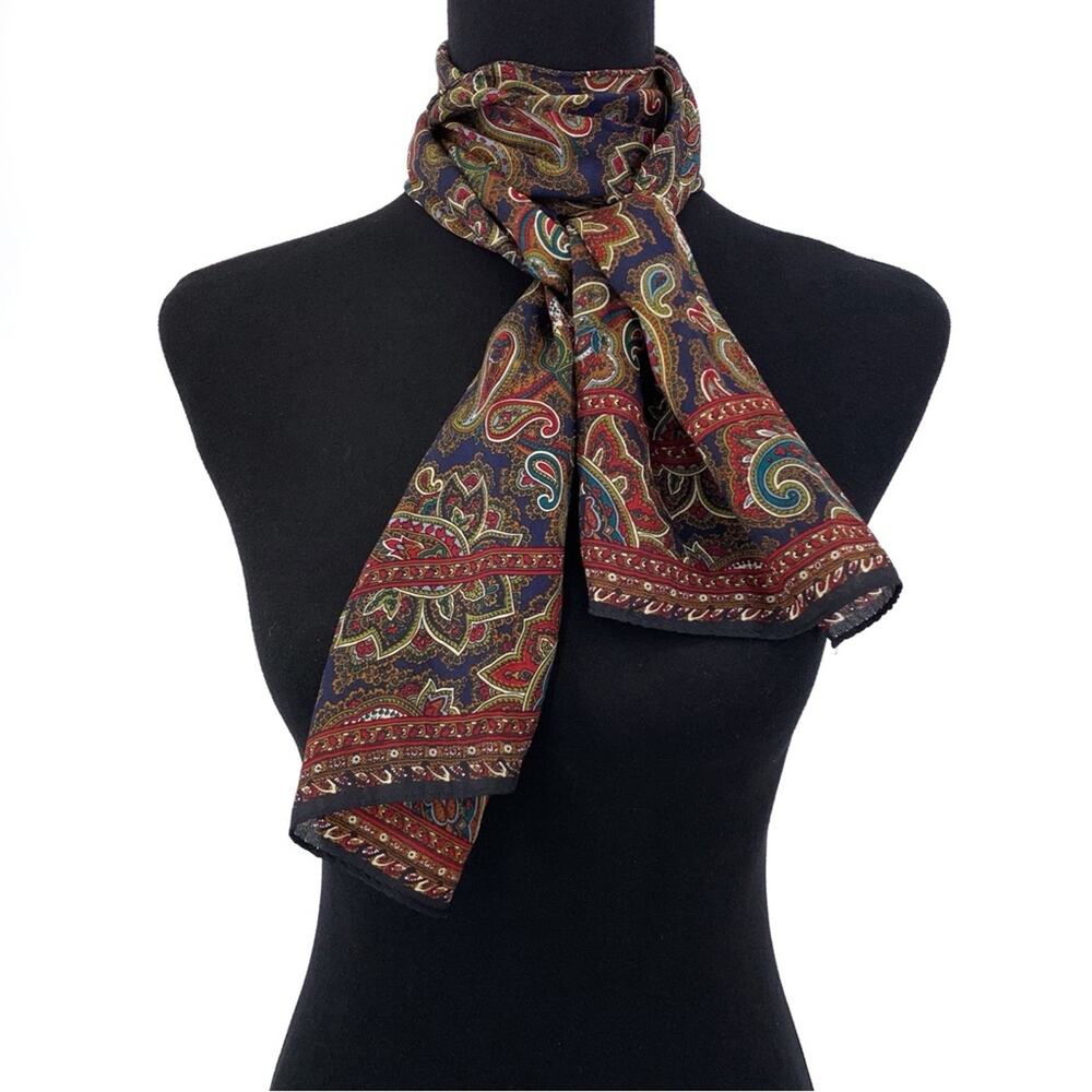 VTG ECHO Paisley Neck Scarf Red Blue Green